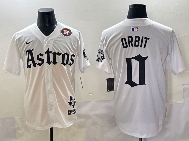 Men 2025 Houston Astros #0 Orbit White Five generations Joint Name Nike MLB Jersey style 9->houston astros->MLB Jersey